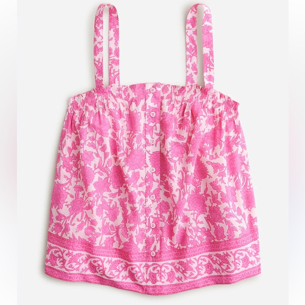 NWT J. Crew Button-front tank in tiny rosebud floral Size XL